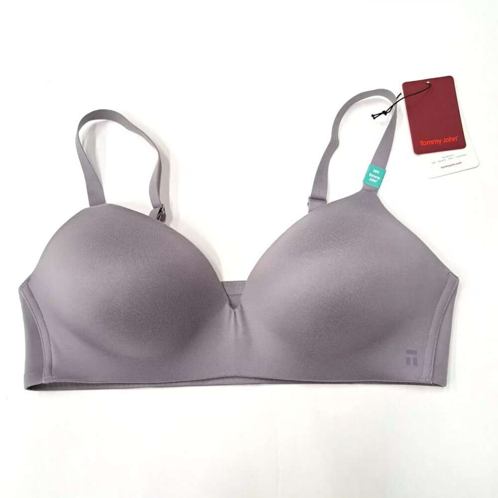 Tommy John Second Skin Wireless Bra 38C Gray Ridge